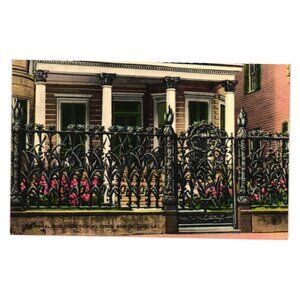 Ornamental Iron Fence Corn Design Postcard New Orleans Vintage Louisiana News Co